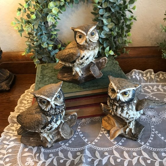 Vintage Other - 3 VTG Homco owls from the 1970's